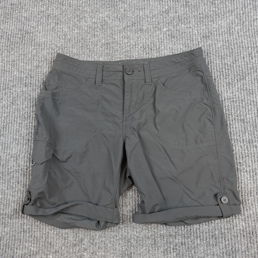 Mountain Hardwear Cargo Shorts Womens 4 Gray Nylon Hiking Outdoor Pockets